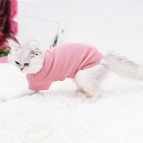 Small Dogs Fleece Dog Sweatshirt - Cold Weather Hoodies Spring Soft Vest Thickening Warm Cat Sweater Puppy Clothes Sweater Winter Sweatshirt Pet Pajamas for Small Dog Cat Puppy (Small, Pink) - Image 5