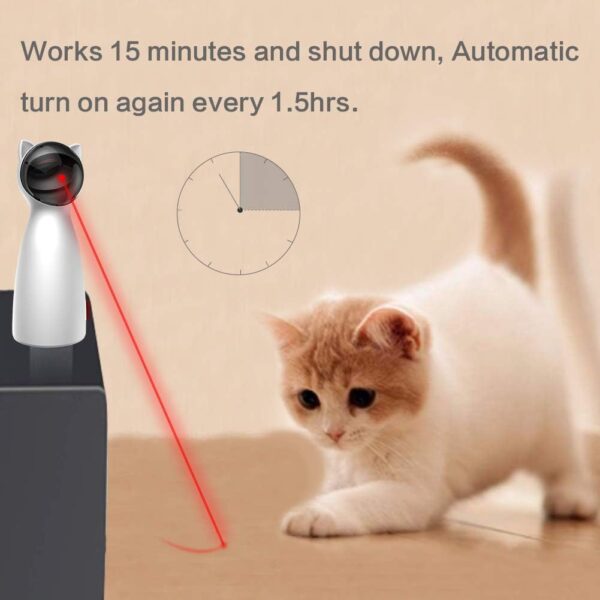 Automatic Cat Laser Toy Interactive Cat Toys for Indoor Cats/Kitty/Dogs (white) - Image 2