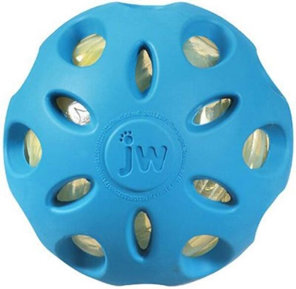 JW Pet Crackle Heads Crackle Ball Crunchy Noise Chew Fetch Toy for Dogs, Assorted Colors, Large 4' Diameter