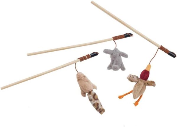 Ethical Skinneeez Forest Friends Wand Cat Toy for All Breed Sizes