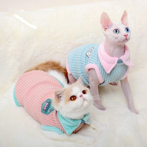 Bonaweite Hairless Cats T-Shirt Dress, Breathable Cat Wear Clothes Vest Shirts for Sphynx, Cornish Rex, Devon Rex, Peterbald - Image 2