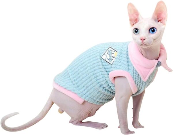 Bonaweite Hairless Cats T-Shirt Dress, Breathable Cat Wear Clothes Vest Shirts for Sphynx, Cornish Rex, Devon Rex, Peterbald