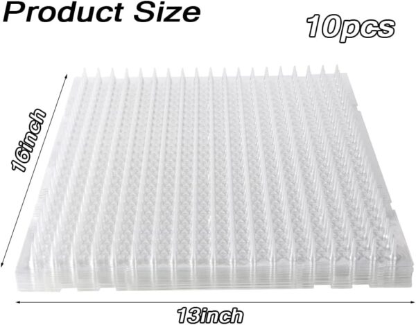 10 Pcs Cat Spike Mat Outdoor Indoor Cat Deterrent Scat Mat Keep Cats/Dogs off Counter Pet Deterrent Training Mats Plastic Mats with Spikes (18.3 Sq.ft,16" x 13") - Image 6