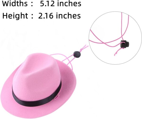 4 PCS Pink Cowgirl Hat for Cat Cowboy Costume for Pet Cowgir Bandanna Cowboy Hat for Pet Cowgirl Bandanna Sunglasses Hiphop Costume for Pet Hippie Costume - Image 2