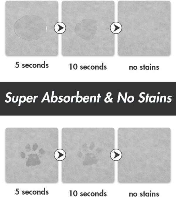 Pet Feeding Mat-Absorbent Quick Dry Dog Mat for Food and Water Bowl-No Stains Easy Clean Dog Water Dispenser Mat-Dog Accessories-Cat Dog Feeding&Watering Supplies-Dog Water Bowl Mat for Messy Drinkers - Image 2