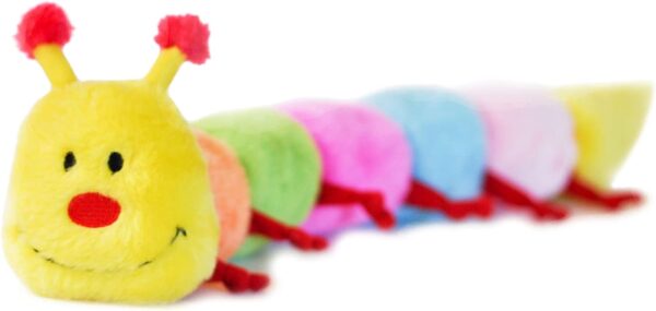 ZippyPaws - Colorful Caterpillar Dog Toy, Rainbow Dog Toy with Squeakers, Plush Dog Toys for Aggressive Chewers, Summer Dog Toys, Rainbow Dog Pride Accessories