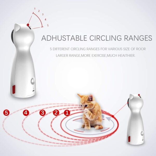 Automatic Cat Laser Toy Interactive Cat Toys for Indoor Cats/Kitty/Dogs (white) - Image 3