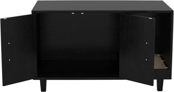 GDLF Modern Wood Pet Crate Cat Washroom Hidden Litter Box Enclosure Furniture House as Table Nightstand with Scratch Pad,Stackable (Black) - Image 7