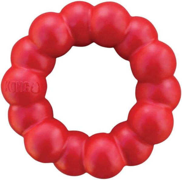 KONG Ring - Natural Rubber Ring Toy for Healthy Chewing Habits - Chew Toy Supports Dog Dental Health - Dog Toy Supports Instincts During Playtime - for Small/Medium Dogs