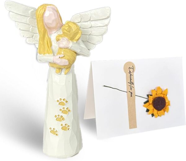 Angel Souvenir pet Ornaments, Dog and cat Souvenir Gifts, Resin Angel Statues, Pet Sympathy Gift,Remembrance Gift for a Grieving Pet Owner,Dog Angel Figurines.Loss of Dog Sympathy Gift, White