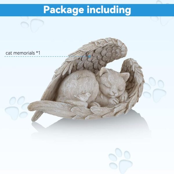 Cat Angel Memorial Statue Commemorates Our Lost Fur Baby,Cat Figurines is Placed in The Outdoor Garden or Tombstone,cat Statue Resin - Image 3