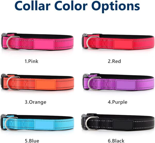 Personalized Dog Collars Custom with Pet Name and Phone Number, Soft Neoprene Padded Reflective Nylon Collar, 4 Adjustable Sizes - for Boy, Girl Dogs - Image 6