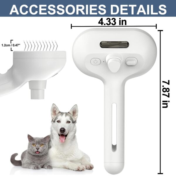 Texsens Cat Steam Brush - Steamy Cat Brush for Shedding, Misting Cat Brush for Long & Short Haired Cats & Dogs, Removing Tangled & Loose Hair - Self Cleaning Pet Hair Removal Grooming Tool - Image 5