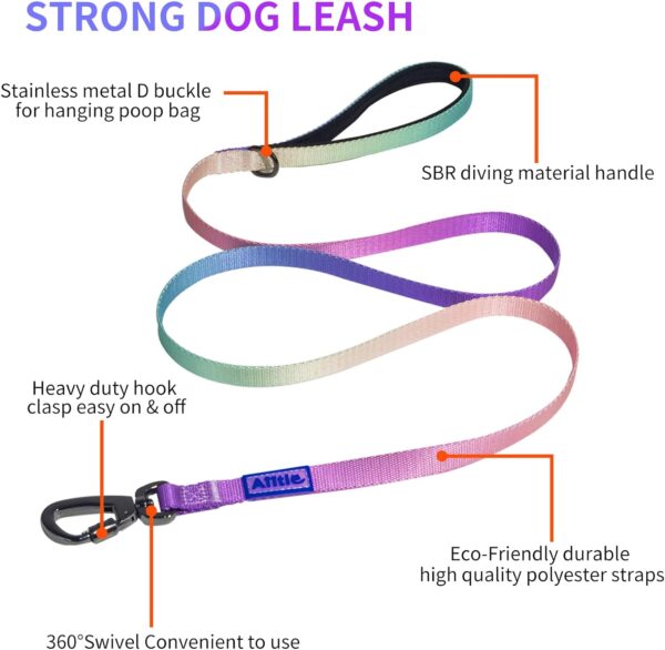 AIITLE Step in Dog Harness Collar Leash Set - Adjustable No Pull Dog Halter Harness - Comfortable Padded Handle - Easy Control for Walking - for Extra-Small Breed Dogs, Pink Gradient XS - Image 4