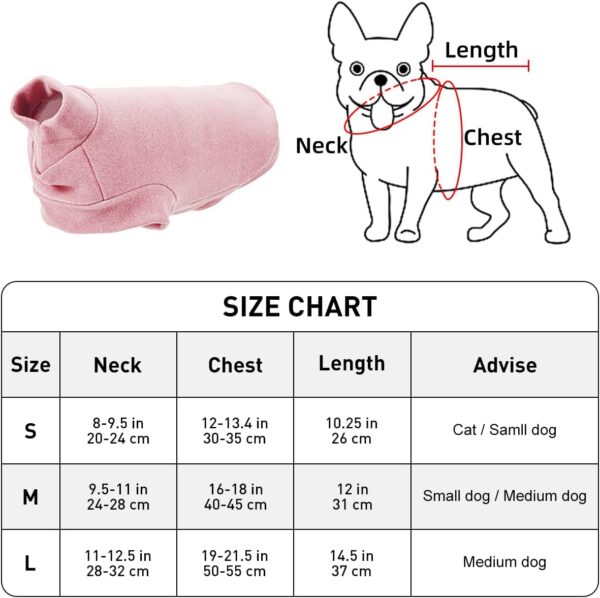 Small Dogs Fleece Dog Sweatshirt - Cold Weather Hoodies Spring Soft Vest Thickening Warm Cat Sweater Puppy Clothes Sweater Winter Sweatshirt Pet Pajamas for Small Dog Cat Puppy (Small, Pink) - Image 4