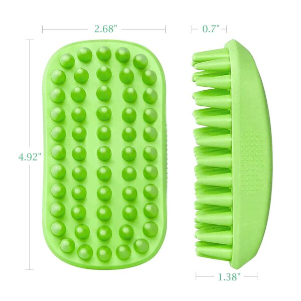 Dog Bath Brush, Pet Silicone Shampoo Brush, Rubber Shower Wash Curry Brush for Short Long Haired Dogs Cats Shedding Grooming and Massage, Pet Rubber Brush Removes Loose & Shed Fur - Image 7