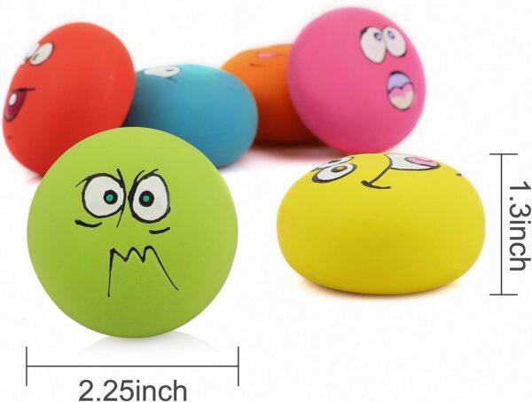 Smile Face Dog Squeaky Toys Soft Latex Squeak Balls for Puppy Small Pet Dogs 6 Pcs/Set - Image 5