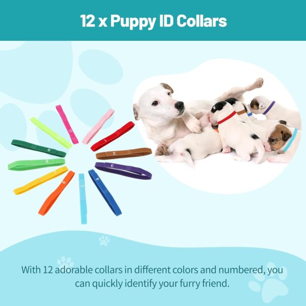 The 47 Pcs Puppy Whelping Kit Includes 4 Puppy Feeding Tubes, 6 Record-Keeping Charts, 12 Puppy Whelping collars, 12 Cord Clamps, 2 Urine Pads, Gloves, Bulb Aspirator, Bottle, Scissors Bag Etc. - Image 4