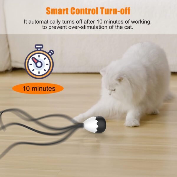 Cat Wand Toy, Automatic Silicone Tail Teaser Toy 2 in 1, Electronic Interactive Cat Toy for Indoor Cats, Rechargeable Exercise Toy for Kitten-Black - Image 5