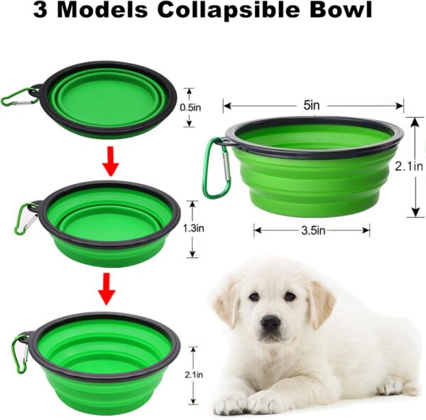 Collapsible Bowls Dog Pet Bowl, 4 Pack for Cats Dogs Travel Bowl Portable Foldable Pet Feeding Watering Dish Pet Supplies for Walking Parking Traveling Camping with 4 Carabiner Clip - Image 2