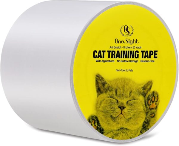 Cat Training Tape, Double Sided Cat Tape for Furniture, Cat Scratch Furniture Protector 4 In x 30 Yards Cat Scratch Deterrent for Furniture Couch Protector