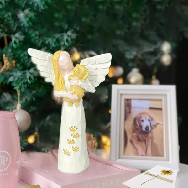 Angel Souvenir pet Ornaments, Dog and cat Souvenir Gifts, Resin Angel Statues, Pet Sympathy Gift,Remembrance Gift for a Grieving Pet Owner,Dog Angel Figurines.Loss of Dog Sympathy Gift, White - Image 3