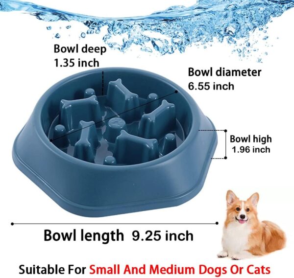 CAISHOW Slow Feeder Dog Bowl Anti Gulping Healthy Eating Interactive Bloat Stop Fun Alternative Non Slip Dog Slow Food Feeding Pet Bowl Slow Eating Healthy Design for Small Medium Size Dogs - Image 2