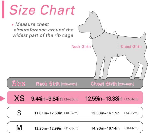 Dog Harness for Small Dogs, Small Dog Harness and Leash Set, Honeycomb Grid, Reflective Lightweight Harness & Anti-Twist Pet Lead,Dog Harness(Multi Color, Size: XS-S-M) (XS, Pink) - Image 3