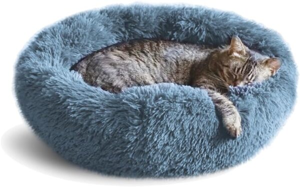 Whiskers & Friends Cat Bed, Cat Beds for Indoor Cats Washable, Small Dog Bed Calming Pet Bed, Cat Beds & Furniture, Large Cat Bed, Kitty Kitten Bed