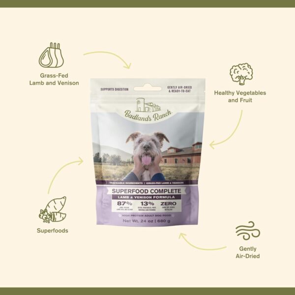 by Katherine Heigl- Superfood Complete, Air-Dried Adult Dog Food - High Protein, Zero Fillers, Superfood Nutrition (24 oz., Lamb & Venison) - Image 4