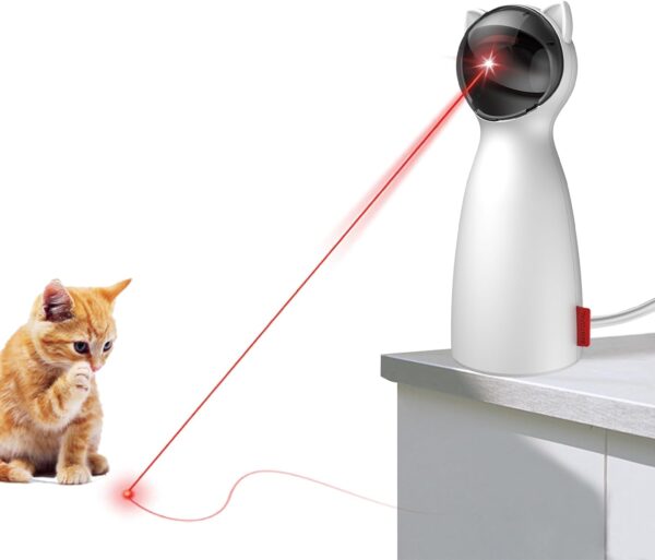 Automatic Cat Laser Toy Interactive Cat Toys for Indoor Cats/Kitty/Dogs (white)