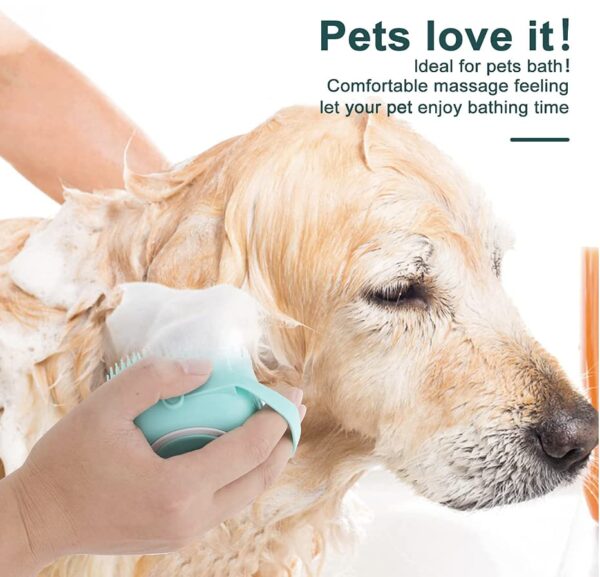 Pet Bath Massage Brush Puppy Dog Cat Grooming Cleaning Soft (Blue) - Image 2