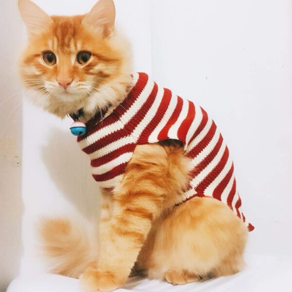 Cat Sweater Christmas Santa Claus Pet Cat Winter Knitwear Warm Clothes X-Small - Image 4