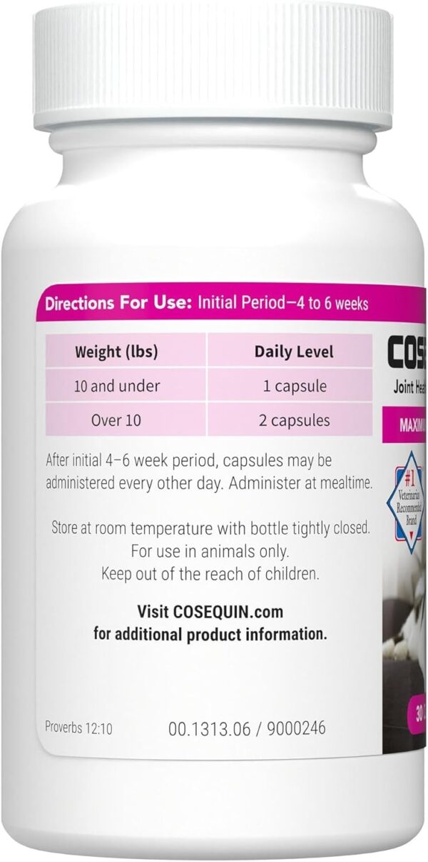 Nutramax Cosequin Joint Health Supplement for Cats - With Glucosamine and Chondroitin, 30 Capsules - Image 3