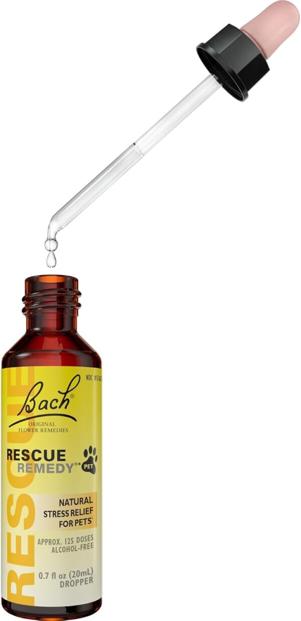 Bach RESCUE Remedy PET Dropper 20mL, Natural Stress Relief, Calming for Dogs, Cats, & Other Pets, Homeopathic Flower Essence, Thunder, Fireworks & Travel, Separation, Sedative-Free - Image 3