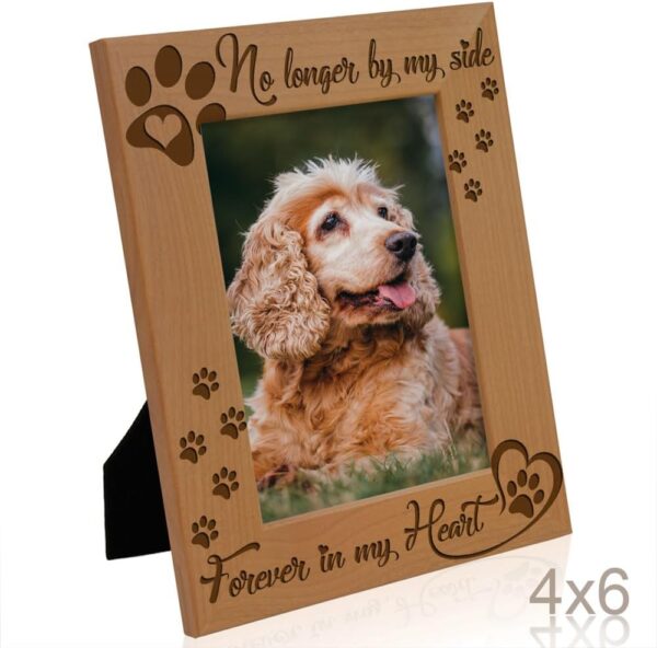 KATE POSH No Longer by my Side, Forever in my Heart Wood Picture Frame. Pet Memorial for Dog or Cat. (4x6-Vertical) - Image 4