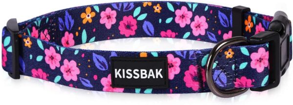 KISSBAK Dog Collar for Large Dogs - Special Design Cute Girl Dog Pet Collar Soft Adjustable Fancy Floral Girl Puppy Dog Collars (L, Floral) - Image 6