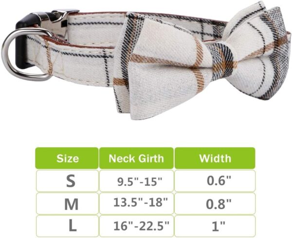 Soft &Comfy Bowtie Dog Collar,Detachable and Adjustable Bow Tie Collar,for Small Medium Large Pet (S, Beige) - Image 5