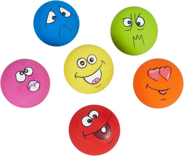 Dog Toy Squeaky Dog Toys Funny Face Chewing Latex Rubber Soft Fetch Play Interactive Dog Balls for Puppy Small Medium Pet Dog (6PCS)