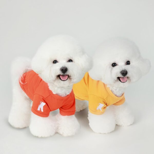 Koneseve Dog Shirts Breathable Cotton Dog Clothes Stretchy T-Shirt for Small Medium Large Dogs Cat Shirt Soft Puppy Outfit Kitten Apparel Pet Pullover Tee Blank Sweatshirt 2-Pack Yellow & Orange 4XL - Image 9