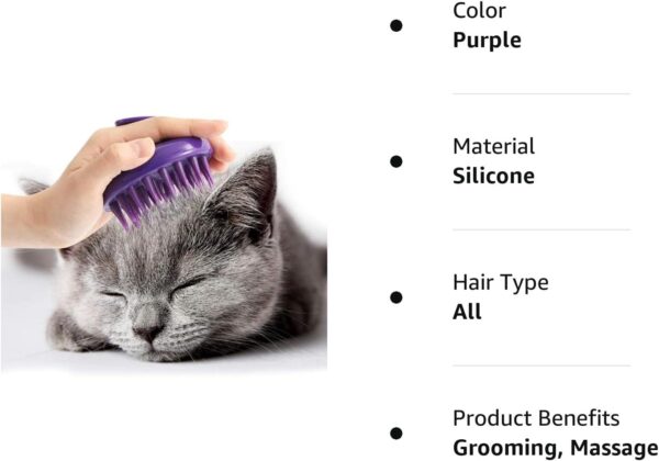 Cat Brush with Soft Rubber Pins, Washable Silicone Pet Brushes for Indoor Cats Grooming Shedding Massage Bath, No Scratching Removes Hair Mats Tangles and Loose Fur for Short to Long Haired - Image 7