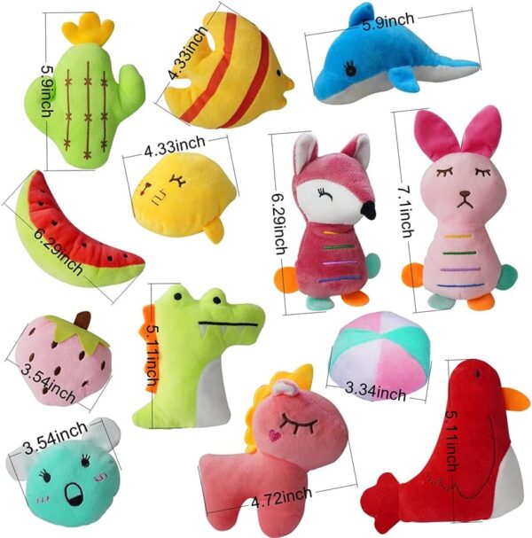 27 Pack Puppy Squeaky Toy,Different Designs Squeakers Pet Toys,Cute Bulk Plush Dog Toys,Small - Image 6