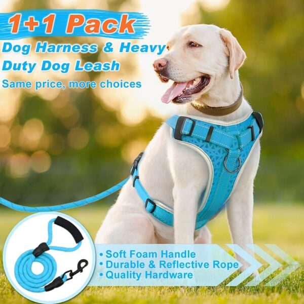 No Pull Dog Vest Harness with Leash, Adjustable Reflective Heavy Duty No Choke Pet Harness with Easy Control Handle for Small, Medium and Large Dogs - Image 2