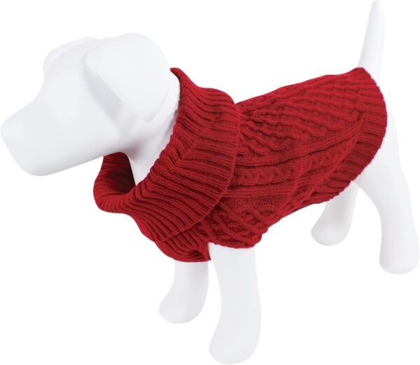 Luvable Friends Dogs and Cats Cableknit Pet Sweater, Red, Medium