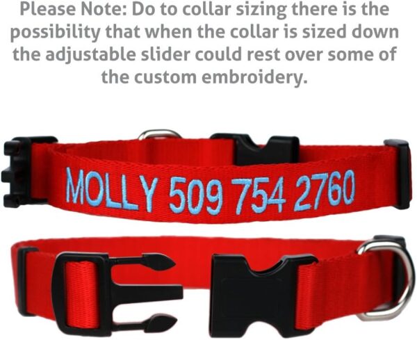 GoTags Personalized Dog Collar, Custom Embroidered Pet ID Dog Collar with Pet Name and Phone Number, Adjustable with Quick Release Snap Buckle - Image 8