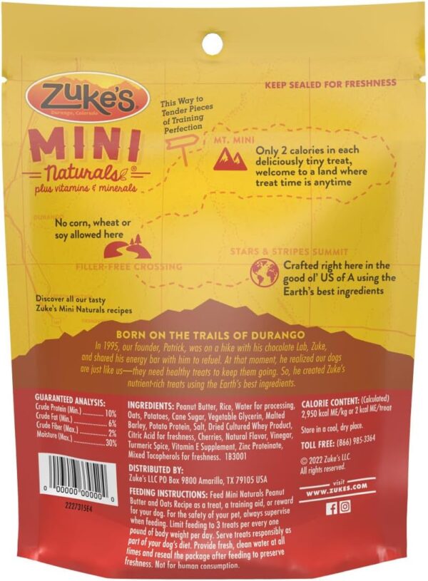 Zuke’s Mini Naturals Soft Chewy Dog Treats For Training Pouch, Natural Treat Bites With Peanut Butter And Oats - 16 oz. Bag - Image 6