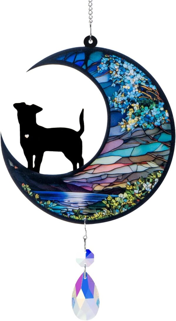 Dog Memorial Crystals Suncatcher,Pet Memorial Gifts for Dog,Loss of Dog Sympathy Gifts for Pet Lovers,Personalized Memorial Gifts for Garden