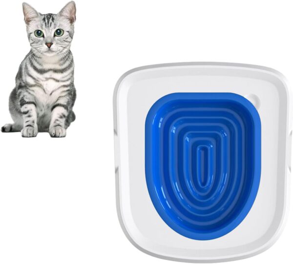 Cat Toilet Training Kit, Universal Reusable Cat Toilet Trainer, Cat Toilet Training System, Train Your Cat to Use The Toilet, Cat Toilet Training Seat Tool for Pet Cleaning(Blue)