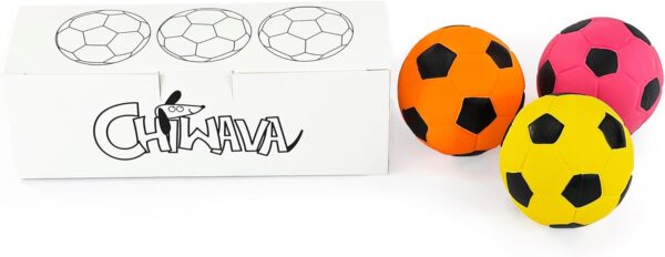 CHIWAVA 3PCS 2.7'' Squeak Latex Dog Toy Football Chew Fetch Throw Ball for Medium Dogs Interactive Play - Image 5