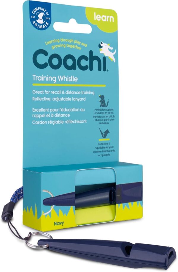 Coachi Training Whistle, Ideal for Obedience and Recall Training, Strong Clear Sound, Lightweight and Compact, Adjustable Reflective Lanyard, Suitable for Puppy & Dog Training